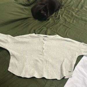 Hollister crop top aquamarine top size S